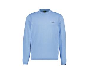 BOSS Green Pullover Herren Slim Fit Rundhals Baumwolle blau, XL