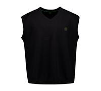 BOSS Green Pullunder Herren Comfort Fit V-Ausschnitt Schurwolle schwarz, M