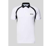 BOSS Green Slim Fit Poloshirt mit kurzer Knopfleiste Modell 'PL_TOC SPIN CB' in Weiss, Größe XXXL