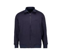 Sweatjacke BOSS GREEN "Mirror", Herren, Gr. XXXL, blau (dunkelblau402), Sweatware, Obermaterial: 99% Polyester, 1% Elasthan, unifarben, casual, regular fit normal, hoch geschlossener Ausschnitt, Langa