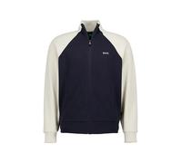 Sweatjacke BOSS GREEN "Skaz", Damen, Gr. L, dunkelblau402, Sweatware, Obermaterial: 53% Baumwolle, 44% Polyester, 3% Elasthan, regular fit, Bündchen, Sweatjacken Sweatjacke, mit Markenlabel (21685119-