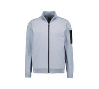 Hybridjacke BOSS GREEN "Momentum", Herren, Gr. L, grau (dunkelgrau026), Web, Obermaterial: 48% Polyester, 39% Schurwolle, 11% Polyamid, 2% Elasthan, unifarben, Casual, regular fit hüftlang, hoch gesch