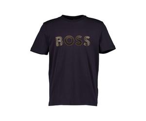 BOSS Green T-Shirt Herren Regular Fit Kurzarm Rundhals Baumwoll-Stretch blau, M