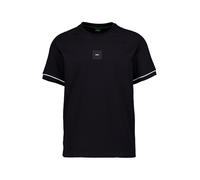 T-Shirt BOSS GREEN "Tee Rib AC", Herren, Gr. L, schwarz (schwarz001), Single Jersey, Obermaterial: 95% Baumwolle, 5% Elasthan, unifarben, casual, regular fit, Rundhals, Kurzarm eingesetzt Bündchen kon