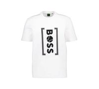 BOSS Green T-Shirt Herren Regular Fit Kurzarm Rundhals Baumwoll-Stretch weiß, XL