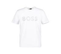 BOSS Green T-Shirt Herren Regular Fit Kurzarm Rundhals Baumwoll-Stretch weiß, XL