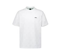 BOSS Green T-Shirt Herren Regular Fit Kurzarm Rundhals Baumwolle weiß, M