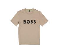 BOSS Green T-Shirt Herren Slim Fit Kurzarm Rundhals Baumwolle beige, XL