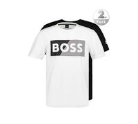 BOSS Green T-Shirts Herren Regular Fit Kurzarm Rundhals Baumwolle schwarz, L