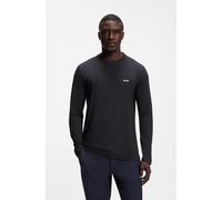 BOSS Regular-Fit Longsleeve aus Stretch-Baumwolle mit Kontrast-Logo - Style Tee Long, 50506365 Dunkelblau M