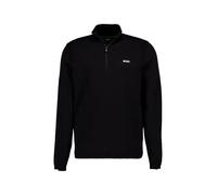 Strickpullover BOSS GREEN, Herren, Gr. XL, schwarz001, Strick, Obermaterial: 100% Baumwolle, unifarben, regular fit normal, hoch geschlossener Ausschnitt, Bündchen, Pullover Strickpullover, Stehkragen