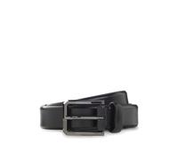BOSS Gürtel aus Glattleder mit gravierter Schließe in Gunmetal-Optik - Style Caleb-Gm_Sz30, 50558704 Schwarz 90