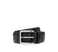 BOSS Gürtel aus italienischem Leder mit kontrastfarbenen Nähten - Style Lars-St_Sz35, 50522757 Schwarz 105