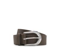 BOSS Gürtel aus italienischem Leder mit Metalldetails in polierter Silber-Optik - Style Carol-Gr_Sz30, 50516471 Khaki 75