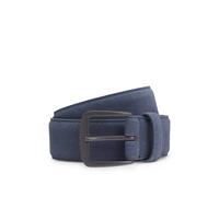 BOSS Gürtel aus italienischem Veloursleder mit Schließe in Gunmetal - Style Syhr-Sd-St_Sz35, 50558716 Blau 80