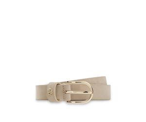 BOSS Gürtel aus Veloursleder mit goldfarbenem Double-B-Monogramm - Style Scarlet-BB-Sd-G_Sz25, 50522643 Hellbeige 95