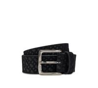 BOSS Gürtel aus Veloursleder mit Monogramm-Muster - Style Ronnie-Bmono-Sd_Sz35, 50542202 Schwarz gemustert 95