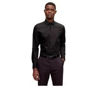 BOSS Slim Fit Hemd schwarz, Einfarbig