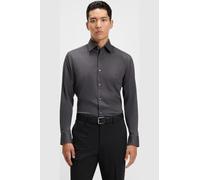 BOSS H-HANK Slim Fit Hemd dunkelgrau, Einfarbig