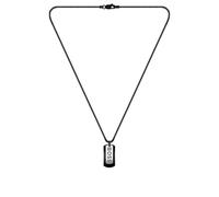 BOSS Halskette aus schwarzem Edelstahl mit zwei Logo-Tags - Style DEVON, 58137041 Silberfarben ONESI