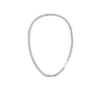 BOSS Halskette im Panzerketten-Design aus silberfarbenem Edelstahl mit Logo-Element - Style KASSY, HB1580769 Silberfarben ONESI