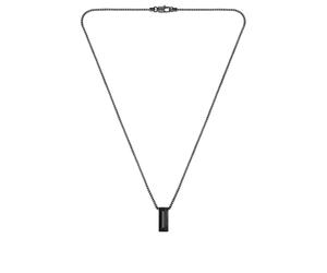 BOSS Halskette mit gebürstetem und poliertem Finish - Style CANDOR JEWELRY, HB1580750 Schwarz ONESI