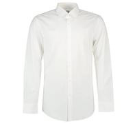 Hugo Boss Herrenhemd H-HANK-KENT-C1-214 Slim Fit Langarm elastische Baumwoll-Popeline Weiß Gr. 42