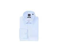BOSS Gestreiftes Regular-Fit Hemd aus Baumwoll-Satin mit bügelleichtem Finish - Style H-JOE-kent-C1-214, 50549904 Blau gestreift 40