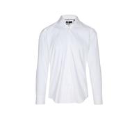 Businesshemd BOSS, Herren, Gr. 44, N-Gr, weiß100, Web, Obermaterial: 92% Polyamid, 8% Elasthan, unifarben, slim fit normal, Rundhals, 2-Knopf-Manschette mit Schlitz, Hemden, Slim-Fit, aus funktionalem