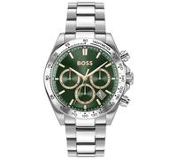 BOSS Chronograph mit grünem Zifferblatt und Edelstahlarmband - Style HERO 2.0, 58564951 Silberfarben ONESI