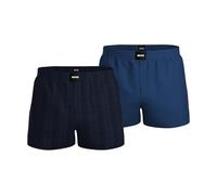 BOSS Herren 2P Boxer S. CW Peach Pyjama-Shorts aus Baumwoll-Popeline mit Logos im Zweierpack