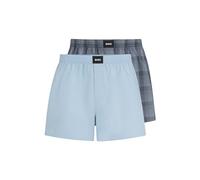 BOSS Herren 2P Boxer S. CW Peach Pyjama-Shorts aus Baumwoll-Popeline mit Logos im Zweierpack
