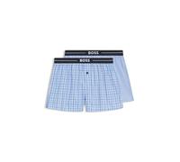 BOSS Herren 2P Boxer Shorts EW Zweier-Pack Pyjama-Shorts aus Baumwolle mit Signature-Bund