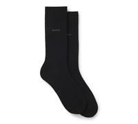 Businesssocken BOSS "2P RS Uni CC", Herren, Gr. 47-50, schwarz (schwarz 001), Baumwollmischung, unifarben, normal, Socken, mit Markenlogo (85826439-47) schwarz 001