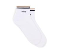 BOSS Herren 2P SH Stripe CC Kurze Socken mit Signature-Streifen an den Bündchen im Zweier-Pack Weiß 39-42