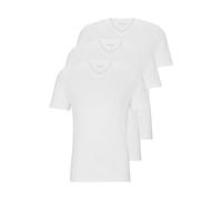 BOSS Herren 3er-Pack Jersey-t-Shirts mit V-Ausschnitt Unterhemd, Weißer Schnee, L