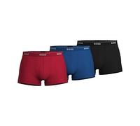 BOSS Herren 3er-Pack Shorts aus Stretch-Baumwolle, Normale Passform Badehose, Rot/Blau/Schwarz, Small