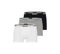 BOSS Herren 3er-Pack Shorts aus Stretch-Baumwolle, Normale Passform Badehose, Weiß/Grau/Schwarz, Small