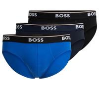 BOSS Herren Power Slips Briefs Unterhosen Cotton Stretch 3er Pack, Farbe:Mehrfarbig, Wäschegröße:M, Artikel:-968 Black/Navy/Blue
