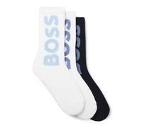 BOSS Herren 3P QS Rib Logo CC Dreierpack kurze Socken mit großen Logos
