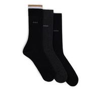 BOSS Herren 3P RS Fine Rib CC Mittelhohe Socken aus Baumwoll-Mix im Dreier-Pack