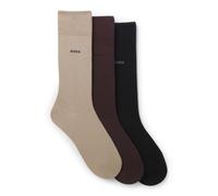 BOSS Dreierpack mittelhohe Socken - Style 3P RS Uni CC, 50469839 Beige / Braun / Schwarz 39-42