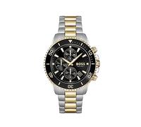 BOSS Herren 45mm Chronograph Quarz Uhr Admiral Kollektion mit Edelstahl-, Silikon- oder Ocean-Plastic-Gewebearmband, Datumsfunktion und 3 Sub-Dials