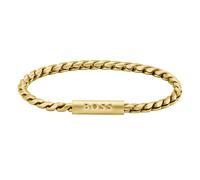 Hugo Boss Gliederarmband DORAN 1580696 – Gelbgold, gravierte Plakette – Herren