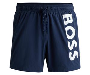 BOSS Herren Badeshorts - OCTOPUS, Swim Shorts, Badehose, gewebt, Logo, einfarbig Blau 2XL