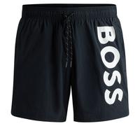 BOSS Schnell trocknende Badeshorts mit kontrastfarbenem Logo - Style Octopus, 50514502 Schwarz M