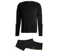 BOSS Herren Balance Long Set Pyjama aus Baumwoll-Mix mit kontrastfarbenen Einsätzen