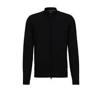 BOSS Herren Balonso-L Cardigan aus Schurwolle mit Reißverschluss und Logo-Stickerei Schwarz XXXL