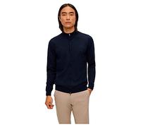 BOSS Cardigan aus Schurwolle mit Reißverschluss und Logo-Stickerei - Style Balonso-L, 50476347 Dunkelblau XL