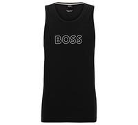 BOSS Herren Beach Tank Top Tanktop aus Baumwoll-Jersey mit Logo-Umriss Schwarz001 S